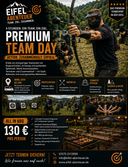 Premium Team Day – Bogenschießen, Arrowtag & All-in BBQ